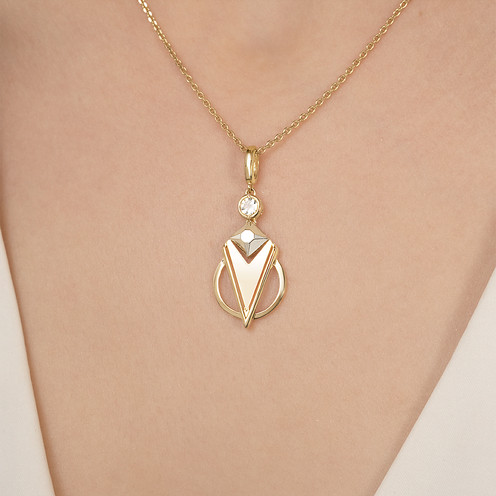 Подвеска из комбинированного золота с натуральным топазом white 03-3375-00-201-1121