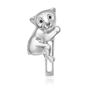 Аксессуар на лацкан «Белый медведь» из серебра с эмалью 12-0018-00-000-0200