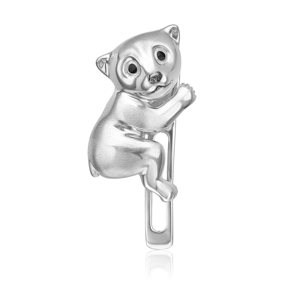 Аксессуар на лацкан «Белый медведь» из серебра с эмалью 12-0018-00-000-0200