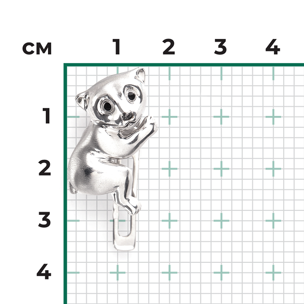 Аксессуар на лацкан «Белый медведь» из серебра с эмалью 12-0018-00-000-0200