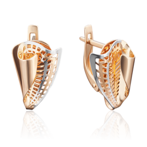 Серьги с английским замком из красного золота 02-3854-00-000-1110-48