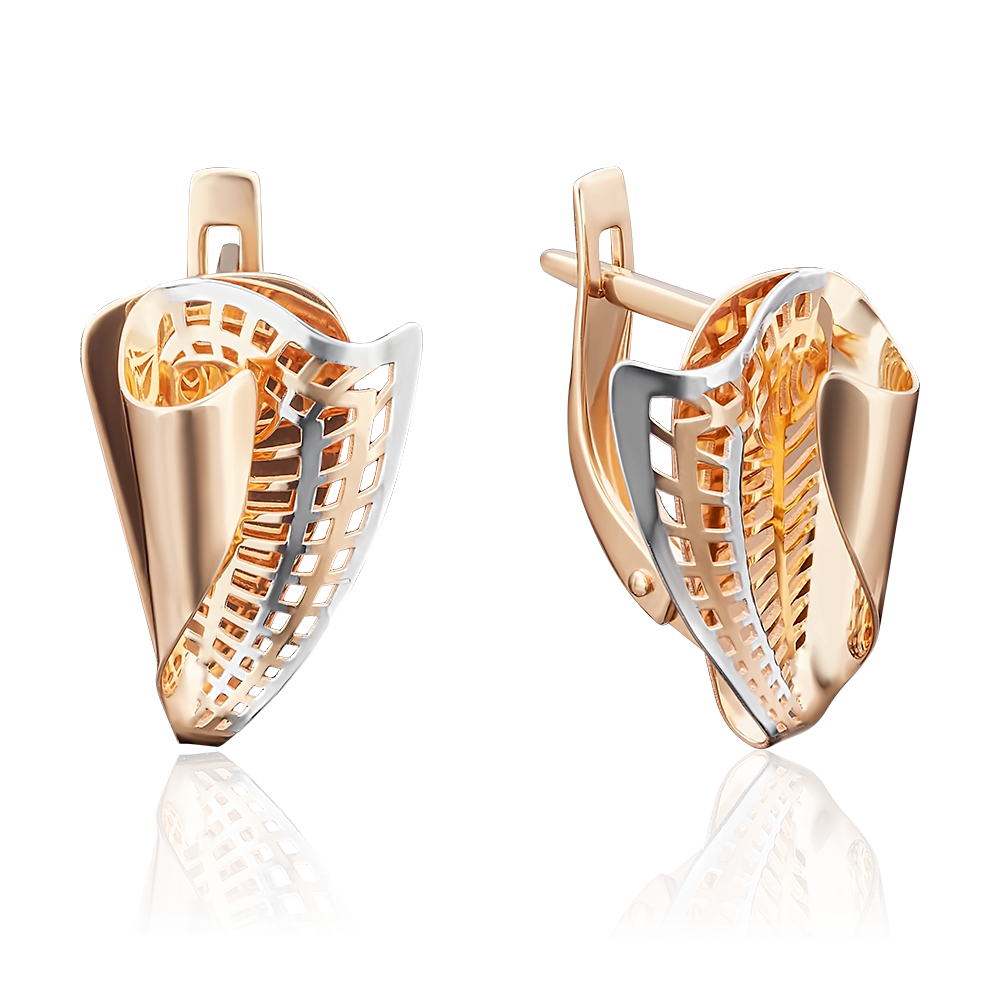 Серьги с английским замком из красного золота 02-3854-00-000-1110-48