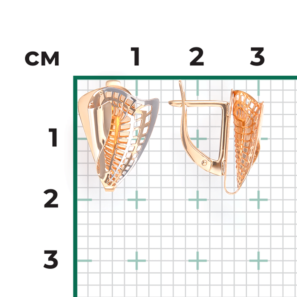 Серьги с английским замком из красного золота 02-3854-00-000-1110-48