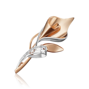 Брошь «Калла» из комбинированного золота 04-0154-00-000-1111-48