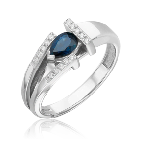 Кольцо из белого золота с сапфиром и бриллиантами 01-5746-00-105-1120
