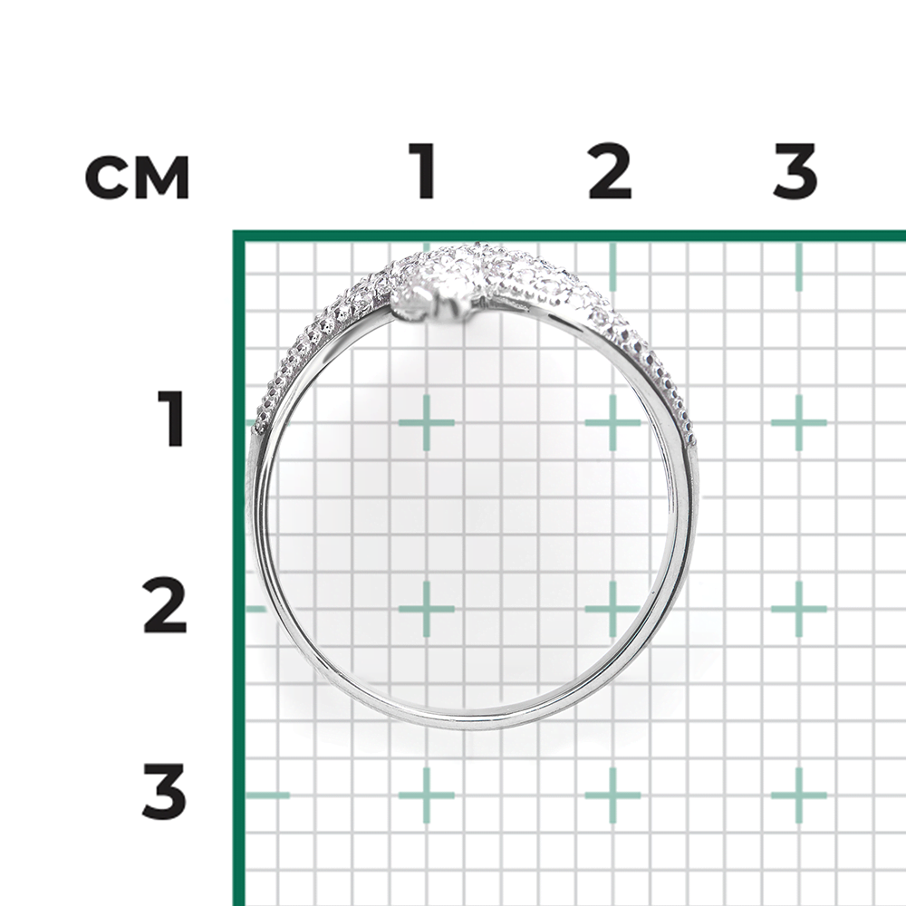 Кольцо «Морская звезда» из серебра с фианитами 01-1612-00-401-0200