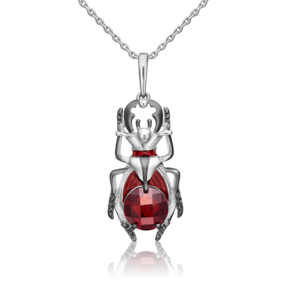 Подвеска «Жук» из серебра с фианитом и эмалью 03-3269-00-404-0200-68