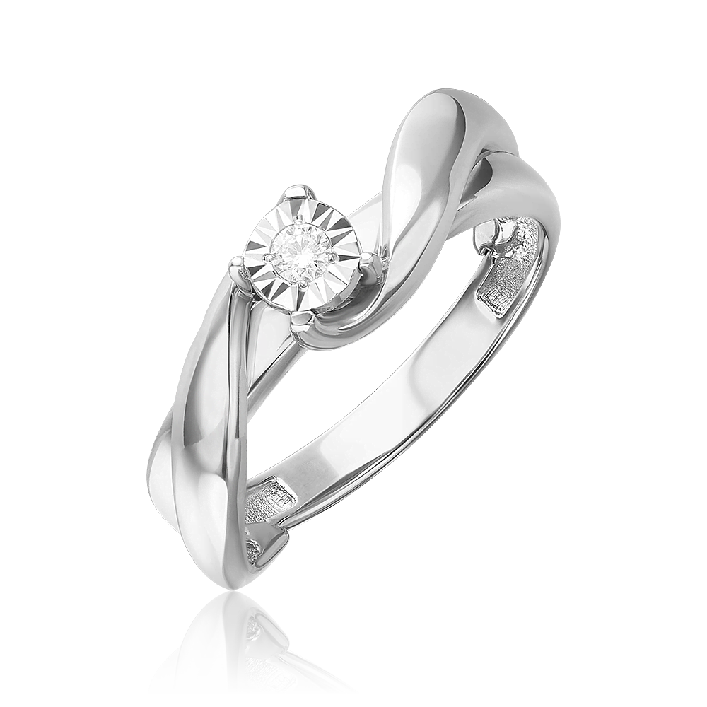 Кольцо из белого золота с бриллиантом 01-5758-00-101-1120