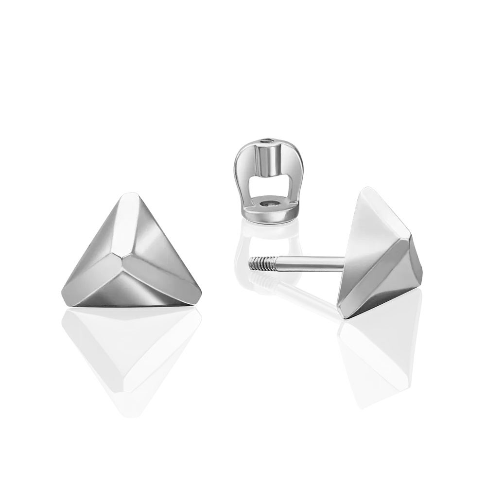 Серьги-пусеты из белого золота 02-4111-00-000-1120-04