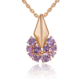 Подвеска из красного золота с аметистами 03-3569-00-203-1110