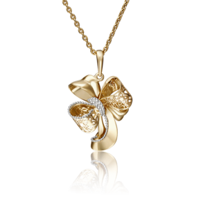 Подвеска «Бант» из лимонного золота