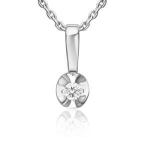 Подвеска из белого золота с бриллиантом 03-3527-00-101-1120