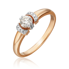 Помолвочное кольцо из комбинированного золота с фианитами 01-3068-00-501-1111-38