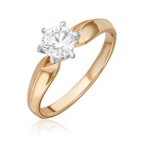 Помолвочное кольцо из комбинированного золота с фианитом 01-0926-00-501-1111-38