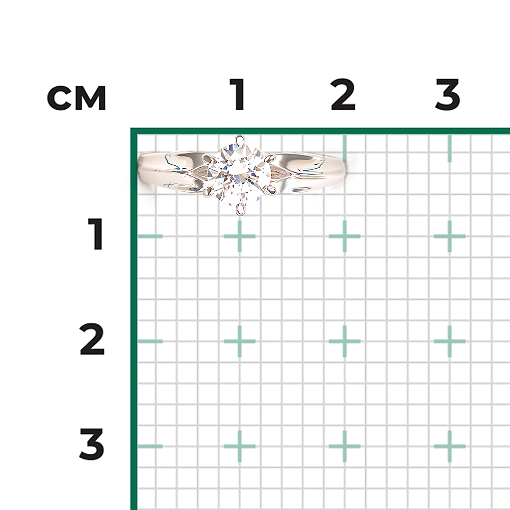 Помолвочное кольцо из белого золота с фианитом 01-0927-00-501-1120-38