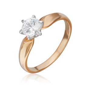 Помолвочное кольцо из комбинированного золота с фианитом 01-0928-00-501-1111-38
