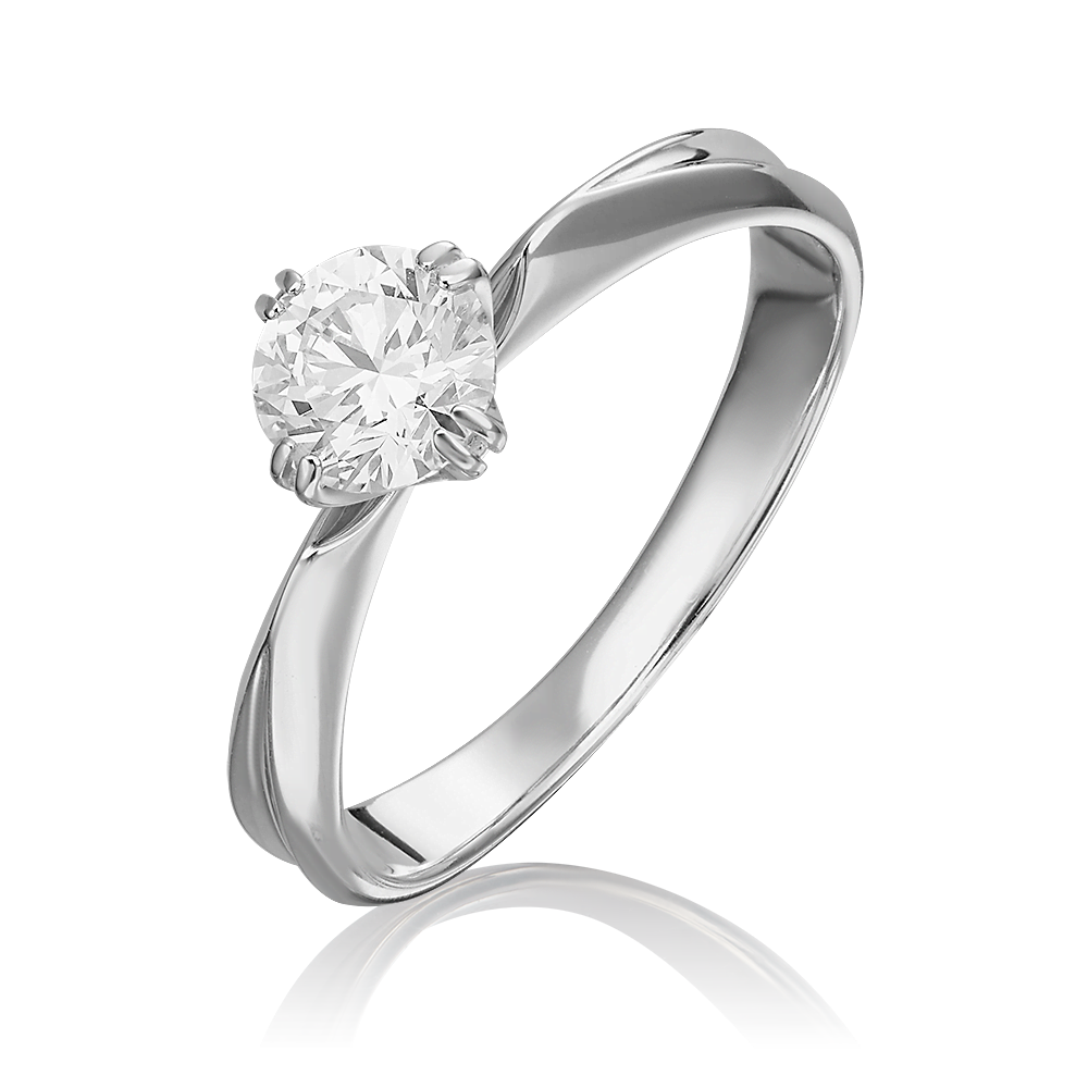 Помолвочное кольцо из белого золота с фианитом 01-0951-00-501-1120-38