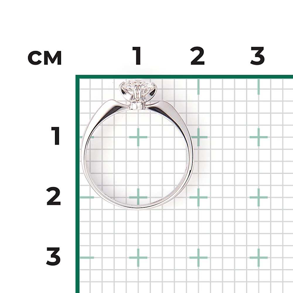 Помолвочное кольцо из белого золота с фианитом 01-0951-00-501-1120-38