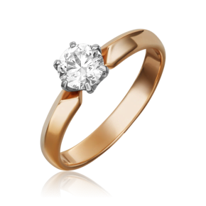 Помолвочное кольцо из комбинированного золота с фианитом 01-1002-00-501-1111-38