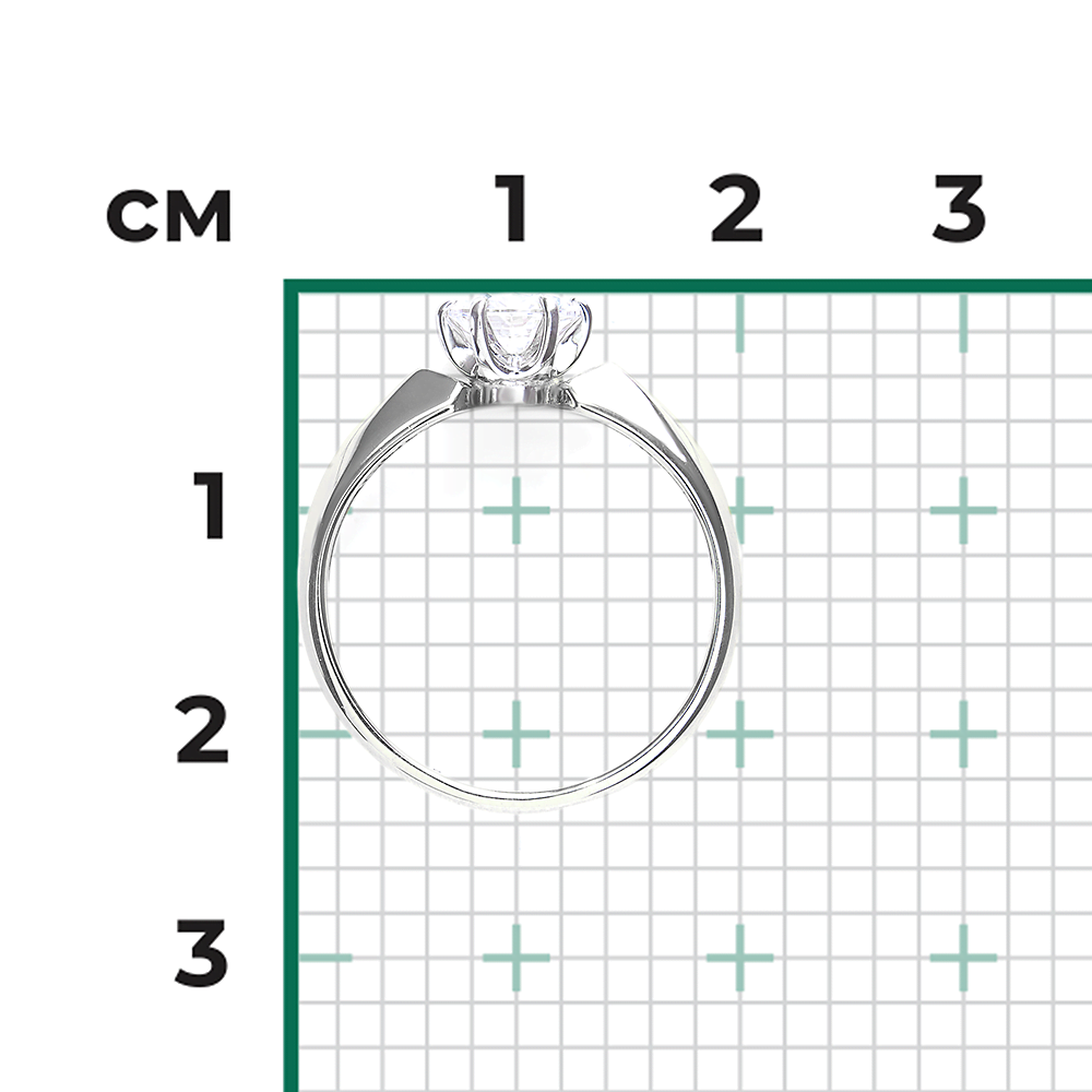 Помолвочное кольцо из белого золота с фианитом 01-1007-00-501-1120-38