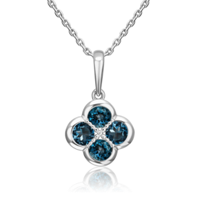 Подвеска «Клевер» из белого золота с топазами 03-3646-01-201-1120