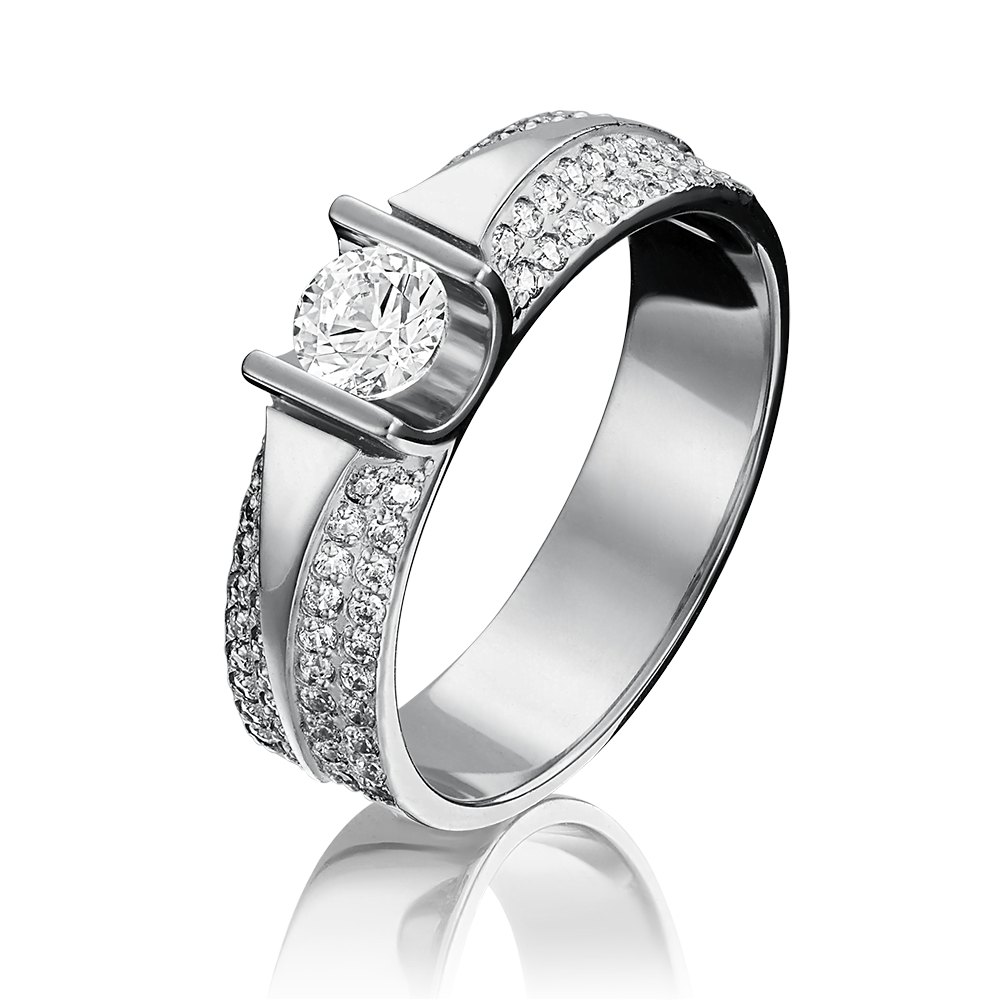 Кольцо из белого золота с фианитами 01-1275-00-502-1120-38