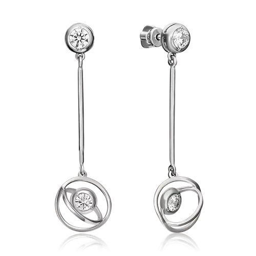 Серьги-пусеты из серебра с фианитами 02-4436-00-401-0200-69