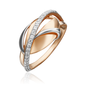 Кольцо из красного золота с фианитами 01-5269-00-401-1110-48