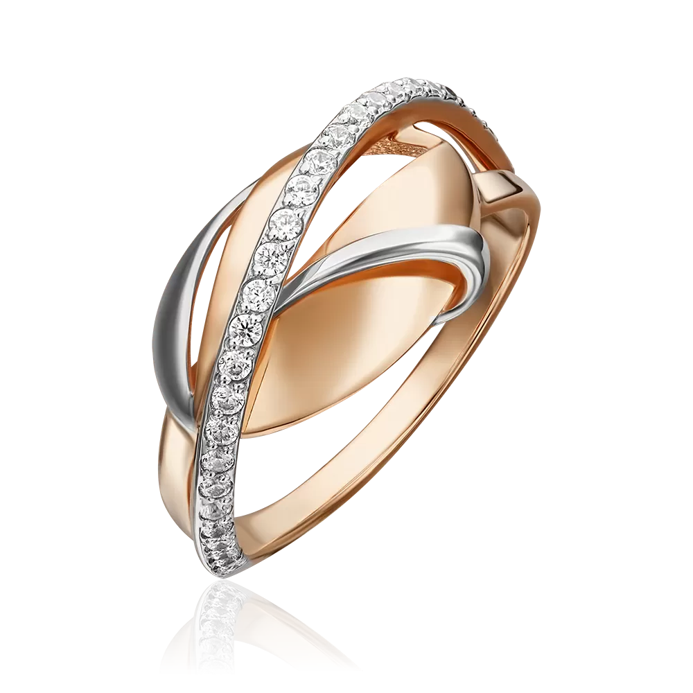 Кольцо из красного золота с фианитами 01-5269-00-401-1110-48