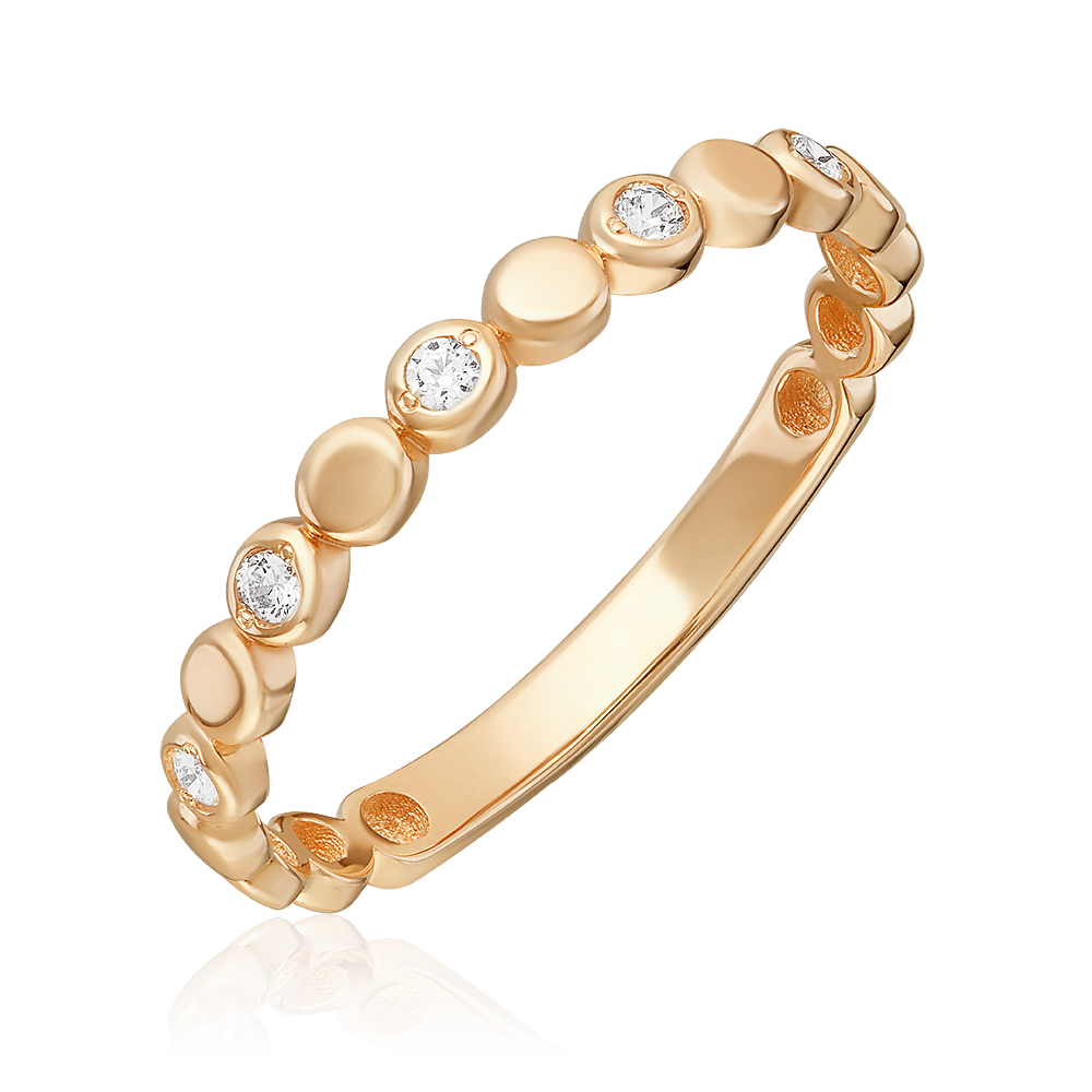 Кольцо из красного золота с фианитами 01-5291-00-401-1110-48