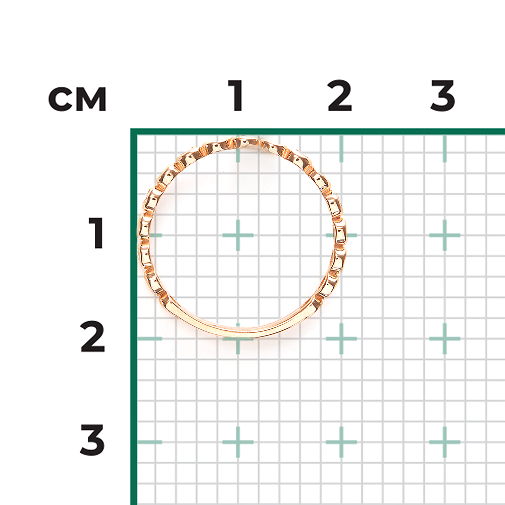 Кольцо из красного золота с фианитами 01-5291-00-401-1110-48