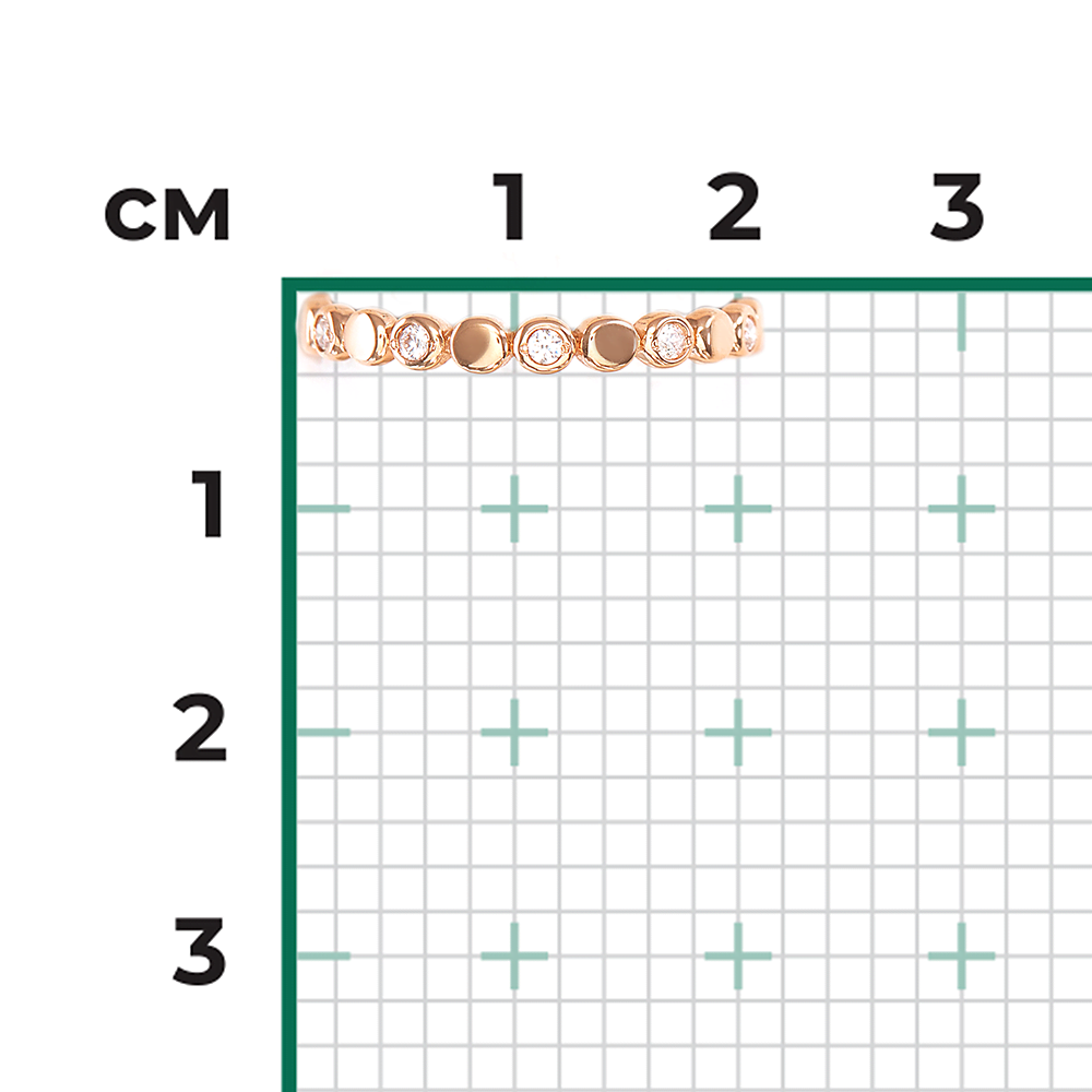Кольцо из красного золота с фианитами 01-5291-00-401-1110-48