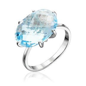 Кольцо из серебра с топазом и фианитами 01-3486-00-207-0200