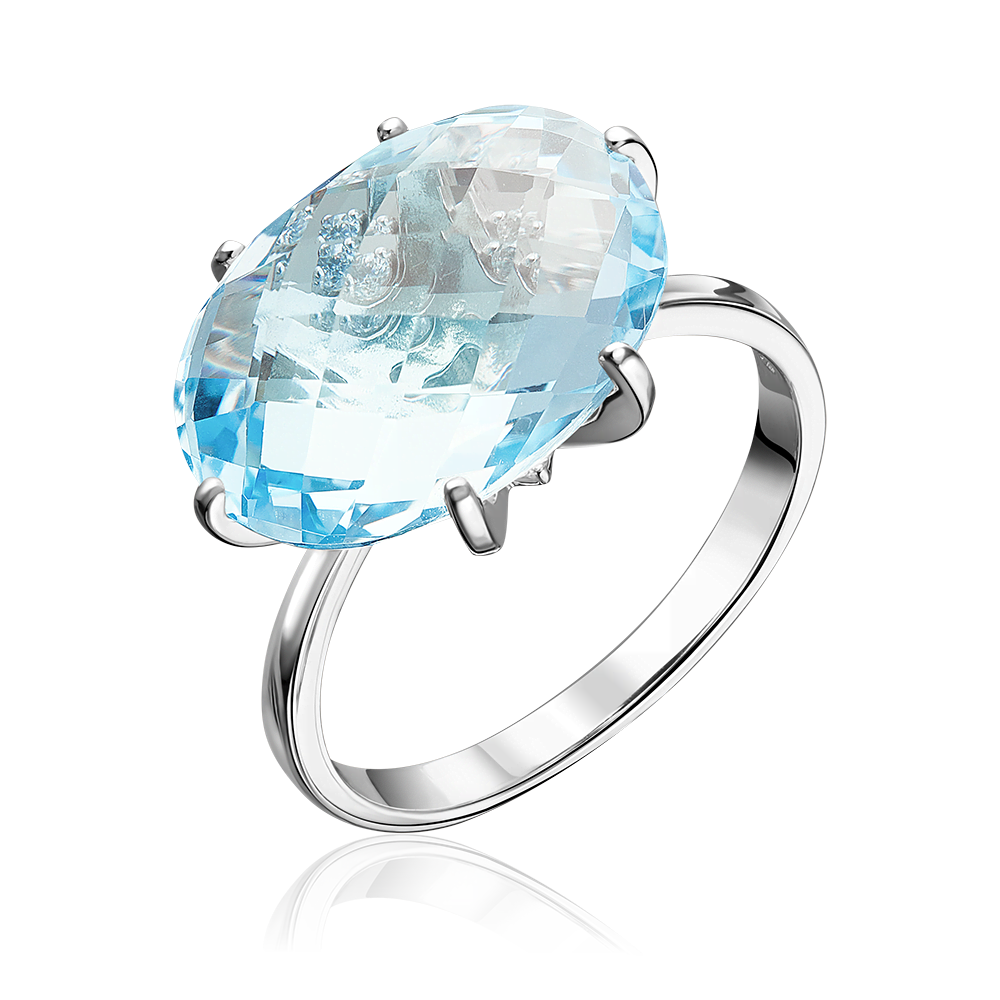 Кольцо из серебра с топазом и фианитами 01-3486-00-207-0200