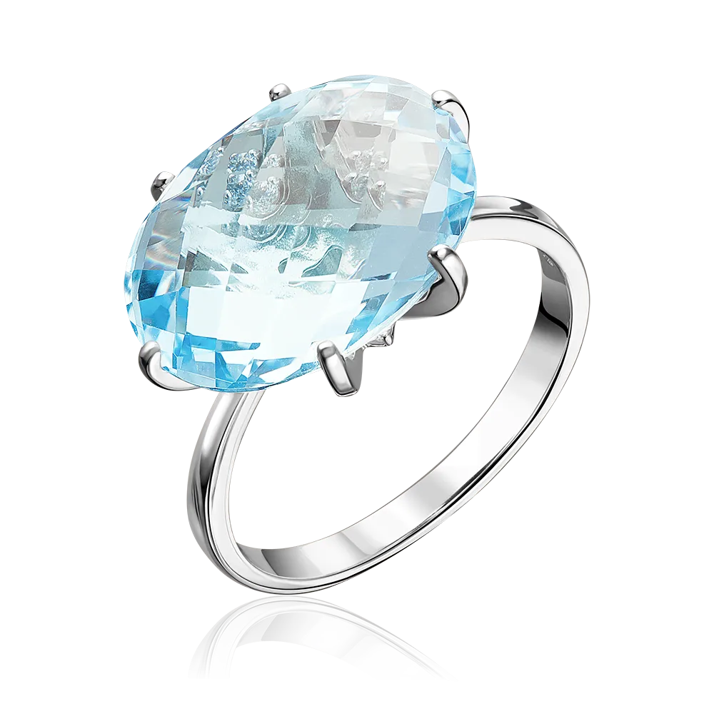 Кольцо из серебра с топазом и фианитами 01-3486-00-207-0200