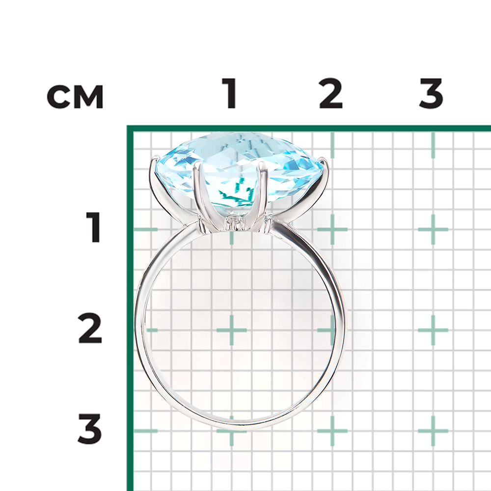 Кольцо из серебра с топазом и фианитами 01-3486-00-207-0200
