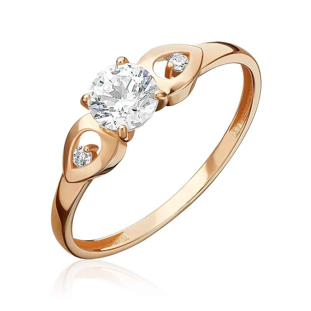 Кольцо из красного золота с фианитами 01-5983-00-401-1110