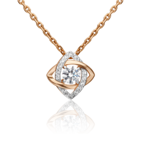 Подвеска-бегунок из красного золота с фианитами 03-3004-00-501-1110-38