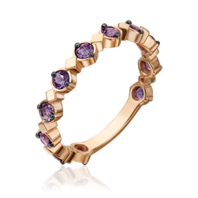 Кольцо из красного золота с аметистами 01-5365-00-203-1110-57