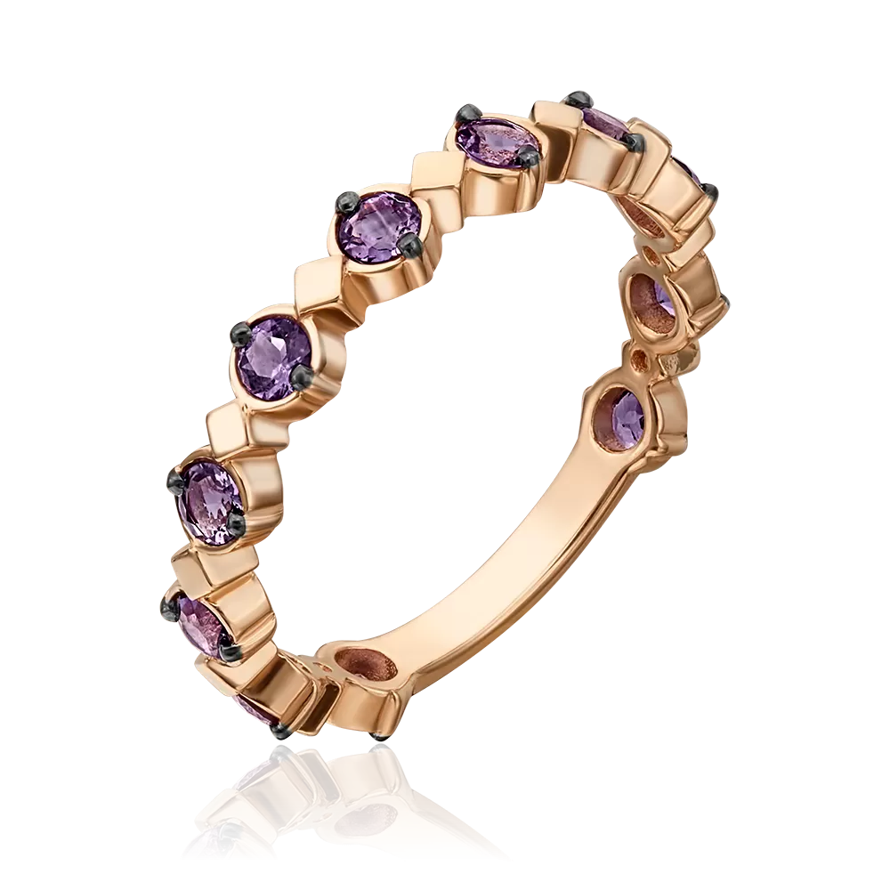 Кольцо из красного золота с аметистами 01-5365-00-203-1110-57