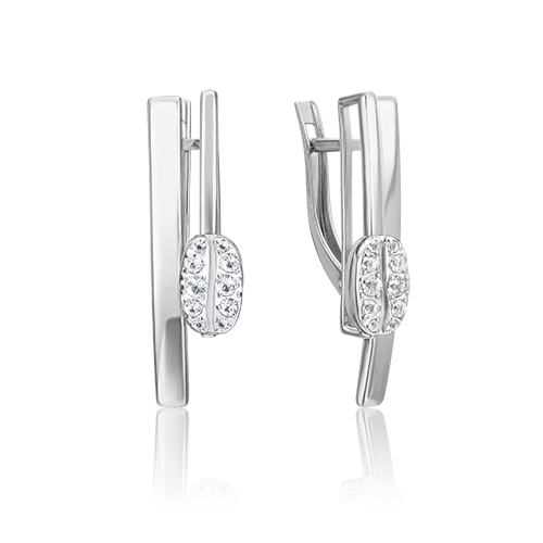 Серьги с английским замком из белого золота с натуральными топазами white 02-4924-00-201-1120