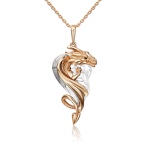 Подвеска «Таинственный дракон» (пожелание здоровья) из комбинированного золота 03-3219-00-000-1111-74