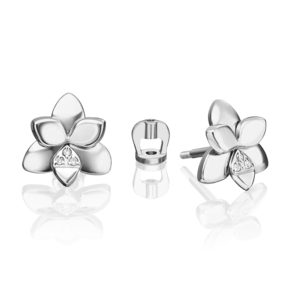 Серьги-пусеты из белого золота с бриллиантами