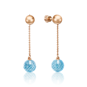 Серьги-пусеты из красного золота с топазом 02-4417-00-201-1110-46