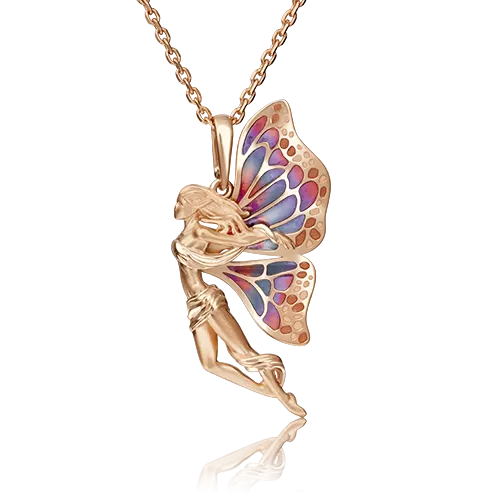 Подвеска «Фея» из красного золота с эмалью 03-2843-00-000-1110-59