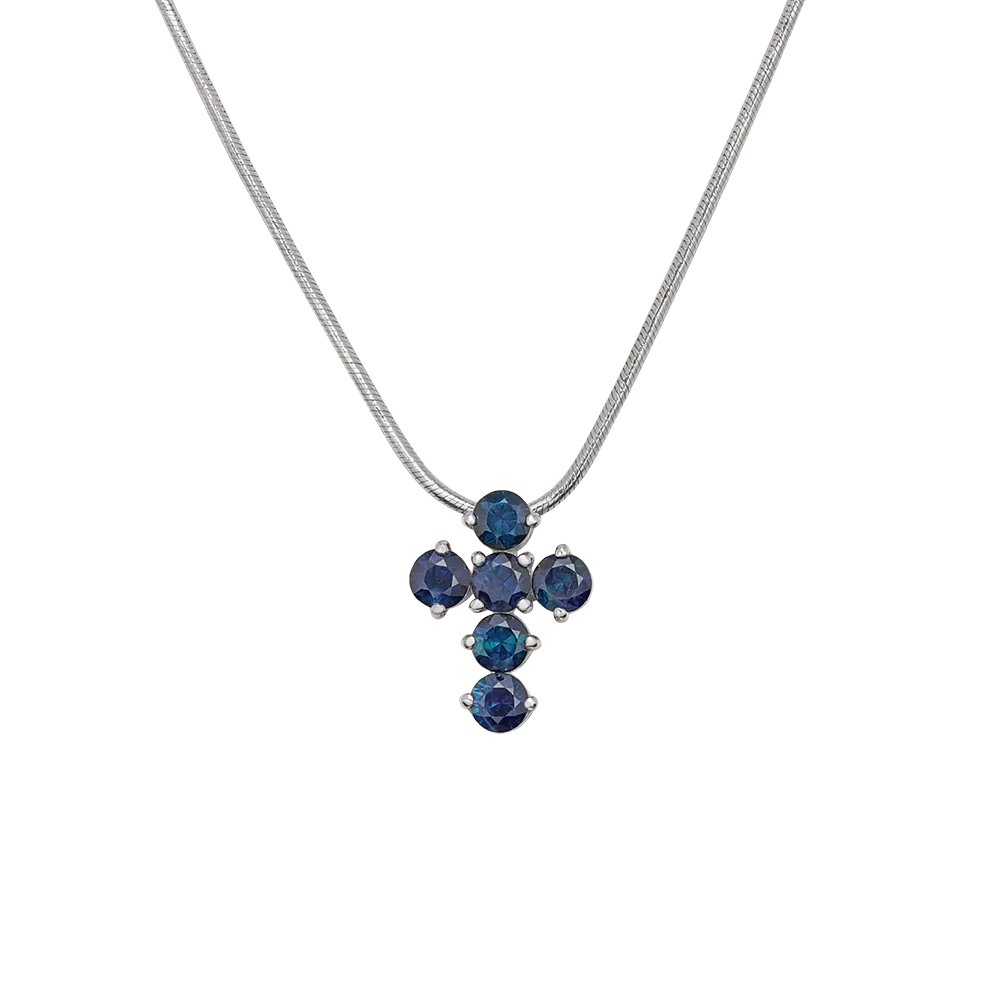 Колье из белого золота с сапфирами 07-0018-00-102-1120-30