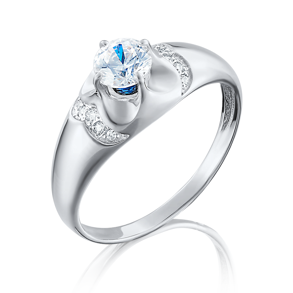 Помолвочное кольцо из белого золота с фианитами 01-4897-00-504-1120-38