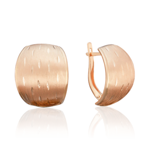 Серьги с английским замком из красного золота с алмазной гранью 02-3760-00-000-1110-04