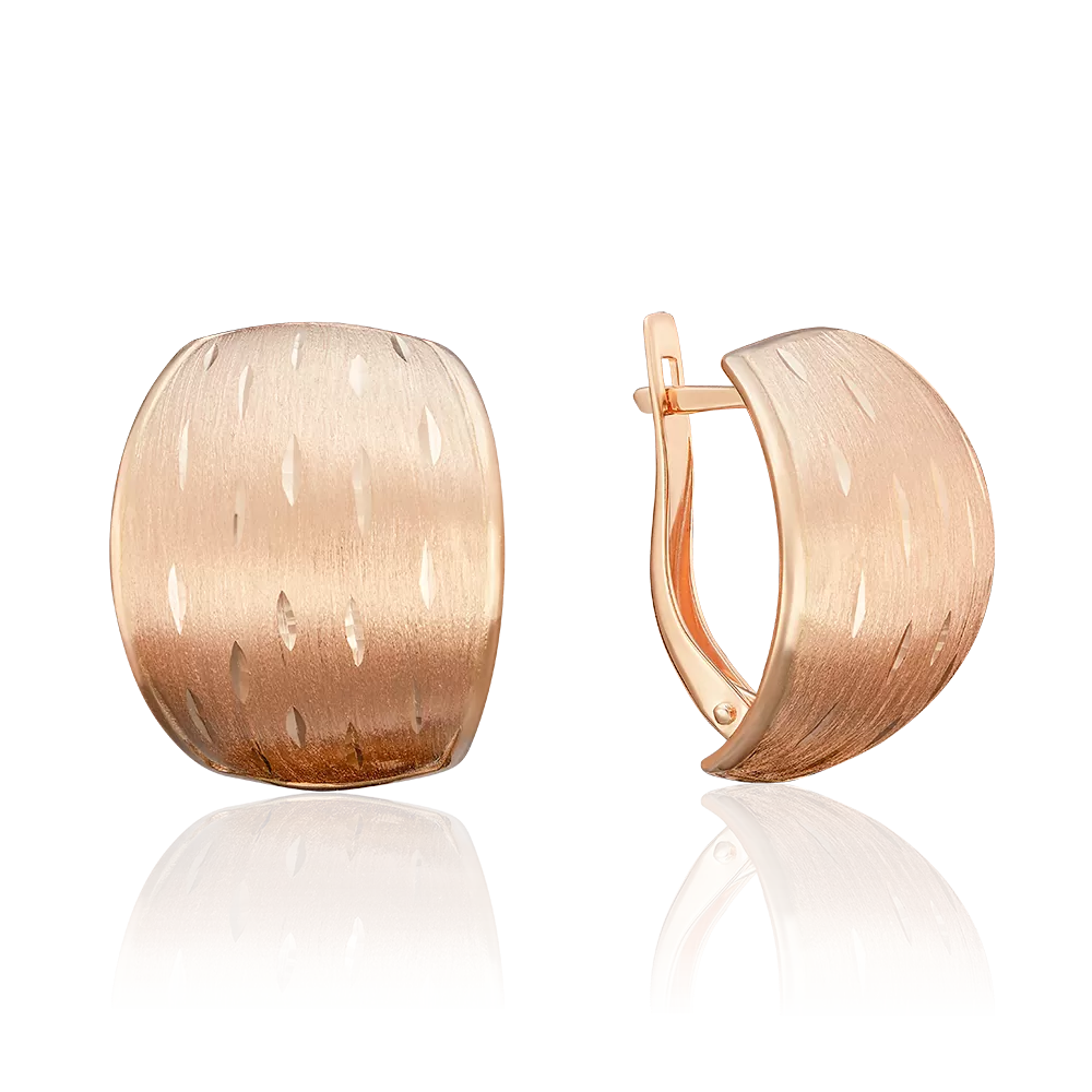 Серьги с английским замком из красного золота с алмазной гранью 02-3760-00-000-1110-04