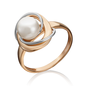 Кольцо из комбинированного золота с жемчугом культивированным 01-5341-00-301-1111-31